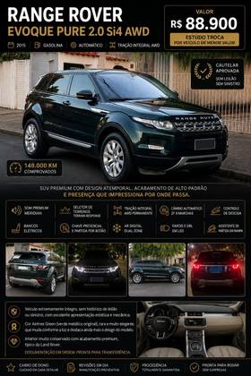 LAND ROVER RANGE ROVER EVOQUE 2.0 PURE 4WD 16V GASOLINA 4P AUTOMÁTICO